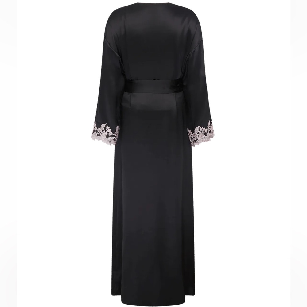 NWT Agent Provocateur 100% Silk Darina Dressing Gown Black Robe Luxury Lingerie - Picture 6 of 17